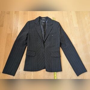 Mango Charcoal Pinstripe Blazer, Women's Size 6
